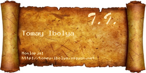 Tomay Ibolya névjegykártya
